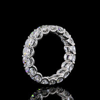Platinum Eternity Band with U-Prong Set Cushion Brilliant Cut Lab Diamonds - 3.85 Carat Total Diamond Weight - Covaloro Fine Jewelry