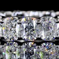 Platinum Eternity Band with U-Prong Set Cushion Brilliant Cut Lab Diamonds - 4.14 Carat Total Diamond Weight, 18 Stones, VS Clarity - Covaloro Fine Jewelry