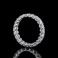 Platinum Eternity Band with U-Prong Set Cushion Brilliant Lab Diamonds - 2.67 Carat Total Weight - Covaloro Fine Jewelry
