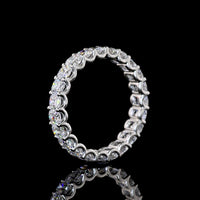 Platinum Eternity Band with U-Prong Set Cushion Brilliant Lab Diamonds - 2.67 Carat Total Weight - Covaloro Fine Jewelry