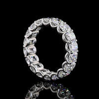Platinum Eternity Band with U-Prong Set Cushion Brilliant Lab Diamonds - 4.08 Carats Total Diamond Weight - Covaloro Fine Jewelry