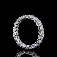 Platinum Eternity Band with U-Prong Set Cushion Cut Lab Diamonds - 2.23 Carat Total Diamond Weight - Covaloro Fine Jewelry