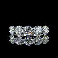 Platinum Five-Stone Eternity Band with Round Brilliant Cut Lab Diamonds - 1.94 Carat Total Diamond Weight - Covaloro Fine Jewelry