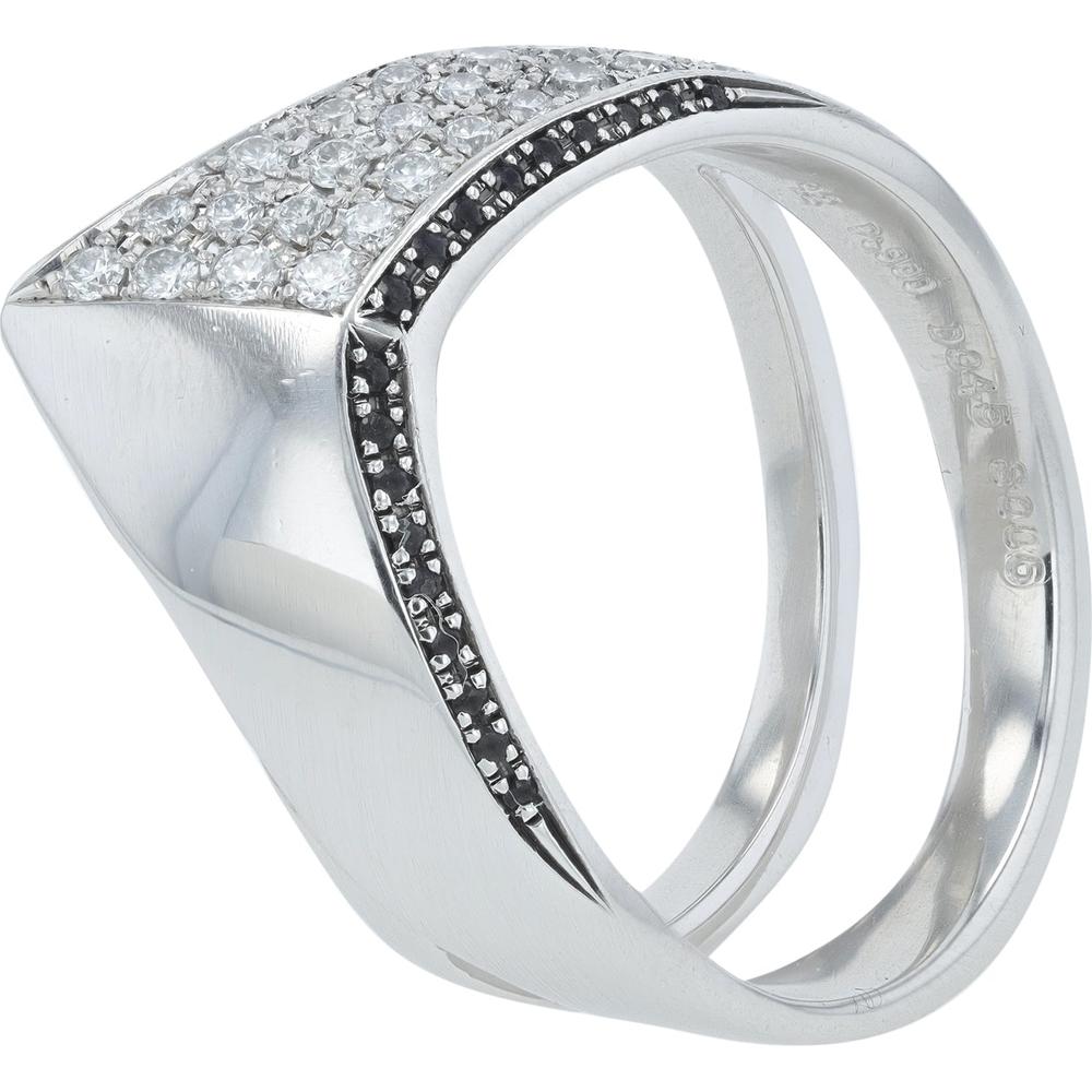 Platinum Geometric Design Ring with 0.51 Carat Diamonds