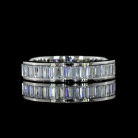 Platinum Half Eternity Band with Channel Set Baguette Lab Diamonds - 1.71 Carat Total Weight, 33 Stones E-F VS Quality - Covaloro Fine Jewelry