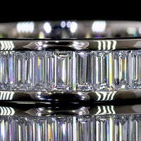 Platinum Half Eternity Band with Channel Set Baguette Lab Diamonds - 1.71 Carat Total Weight, 33 Stones E-F VS Quality - Covaloro Fine Jewelry