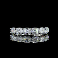 Platinum Half Eternity Band with East-West Set Antique Cushion Cut Lab Diamonds - 2.19 Carats Total Diamond Weight E-F VS1 - Covaloro Fine Jewelry