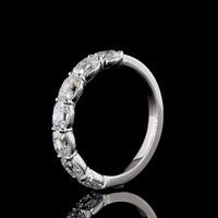 Platinum Half Eternity Band with East-West Set Antique Cushion Cut Lab Diamonds - 2.19 Carats Total Diamond Weight E-F VS1 - Covaloro Fine Jewelry