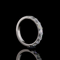 Platinum Half Eternity Band with East-West Set Emerald Cut Lab Diamonds - 0.87 Carat Total Weight, E-F Color VS Clarity - Covaloro Fine Jewelry