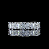 Platinum Half Eternity Band with U-Prong Set Radiant Cut Lab Diamonds - 1.42 Carat Total Diamond Weight, E-F Color - Covaloro Fine Jewelry