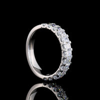 Platinum Half Eternity Band with U-Prong Set Radiant Cut Lab Diamonds - 1.42 Carat Total Diamond Weight, E-F Color - Covaloro Fine Jewelry
