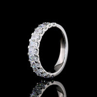 Platinum Half Eternity Band with U-Prong Set Radiant Cut Lab Diamonds - 1.42 Carat Total Diamond Weight, E-F Color - Covaloro Fine Jewelry