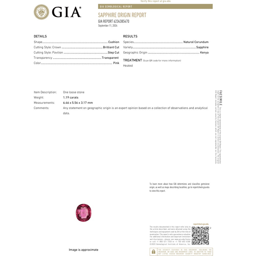 Platinum Halo Ring with 1.19 Carat Kenta Pink Sapphire and Baguette Diamonds - 0.60 Carat Total Diamond Weight