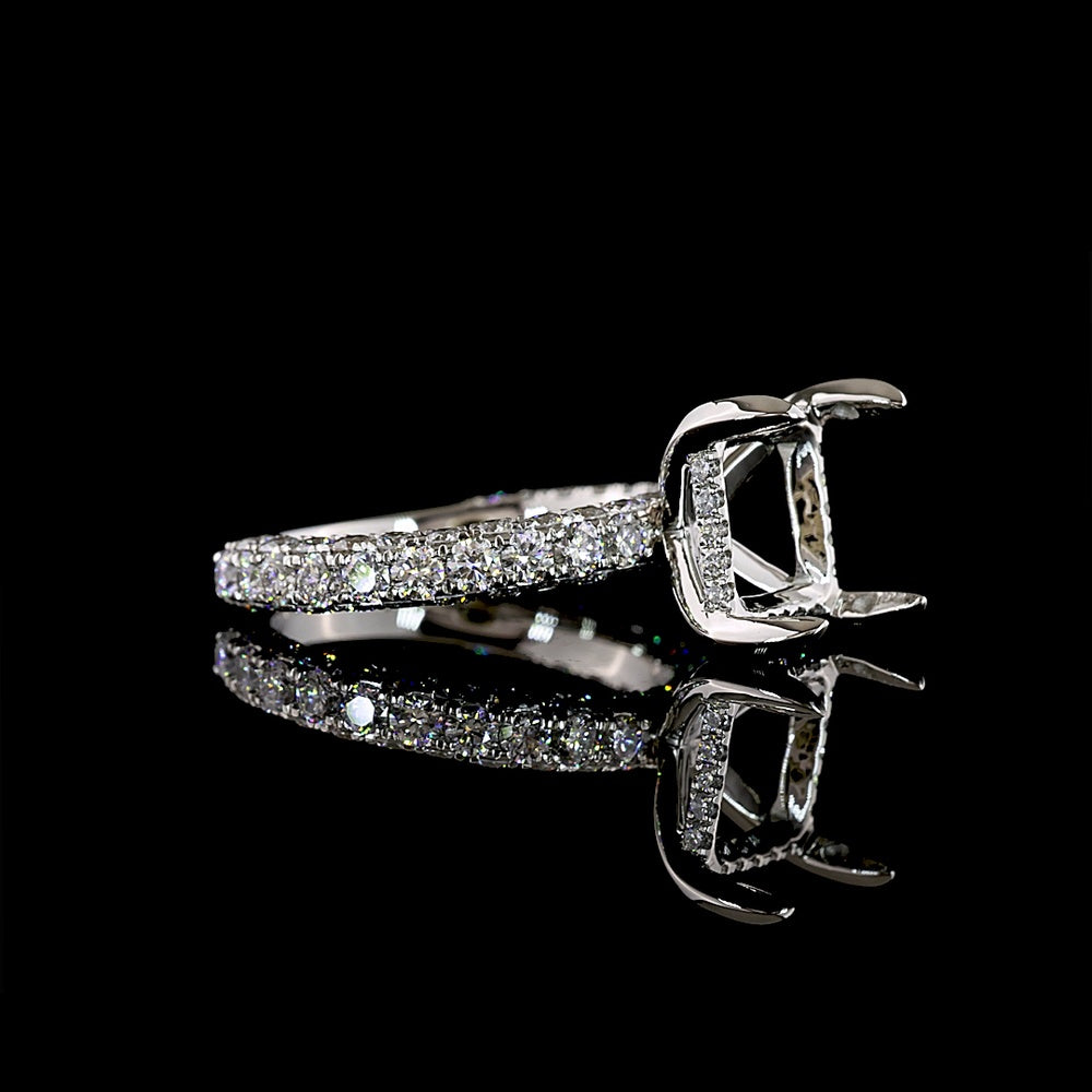 Platinum Hidden Halo Engagement Ring with 3.63 Carat Princess Cut D VVS2 Lab Diamond and 1.65 Carat Accent Diamonds - 5.28 Carat Total Weight - Covaloro Fine Jewelry