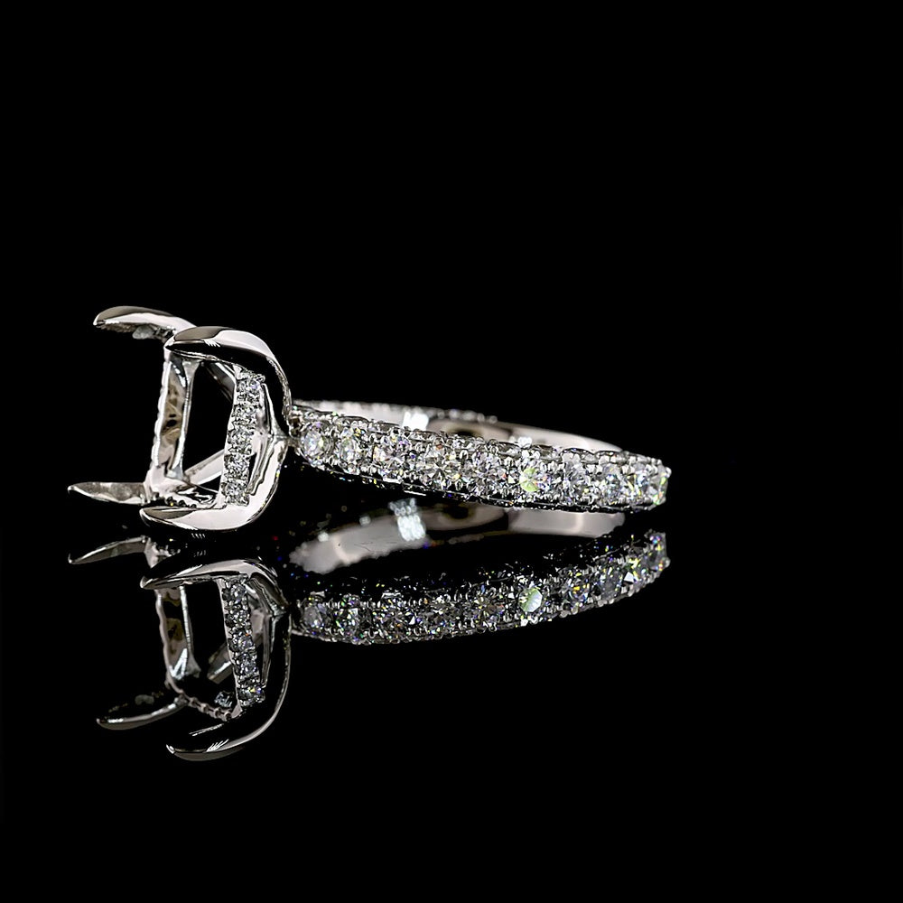Platinum Hidden Halo Engagement Ring with 3.63 Carat Princess Cut D VVS2 Lab Diamond and 1.65 Carat Accent Diamonds - 5.28 Carat Total Weight - Covaloro Fine Jewelry