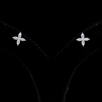 Platinum Marquise Cut Lab Diamond Floral Stud Earrings - 0.54 Carat Total Weight, E-F Color VS1 Clarity, Inclined Prong Setting - Covaloro Fine Jewelry
