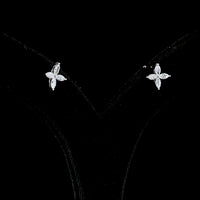 Platinum Marquise Cut Lab Diamond Floral Stud Earrings - 0.54 Carat Total Weight, E-F Color VS1 Clarity, Inclined Prong Setting - Covaloro Fine Jewelry