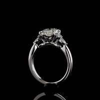 Platinum Marquise Cut Lab Diamond Ring with Side Stones - 2.75 Carat Total Weight, F VS1 Center - Covaloro Fine Jewelry