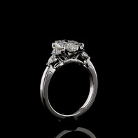 Platinum Marquise Cut Lab Diamond Ring with Side Stones - 2.75 Carat Total Weight, F VS1 Center - Covaloro Fine Jewelry