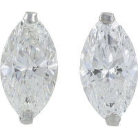 Platinum Marquise Cut Lab Grown Diamond Stud Earrings - 1.40 Carat Total Diamond Weight