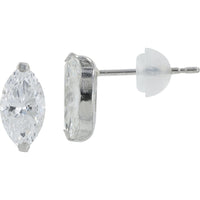 Platinum Marquise Cut Lab Grown Diamond Stud Earrings - 1.40 Carat Total Diamond Weight