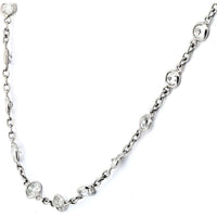 Platinum Necklace with 6.75 Carats Diamond Station Design