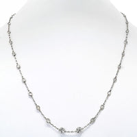 Platinum Necklace with Bezel Set Round Diamonds - 9.0 Carats Total Diamond Weight