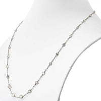 Platinum Necklace with Bezel Set Round Diamonds - 9.0 Carats Total Diamond Weight
