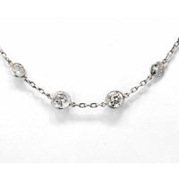 Platinum Necklace with Bezel Set Round Diamonds - 9.0 Carats Total Diamond Weight