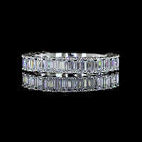 Platinum North-South 3/4 Eternity Band with 21 Emerald Cut Lab Diamonds - 1.49 Carats Total Weight, E-F Color, VS1 Clarity - Covaloro Fine Jewelry