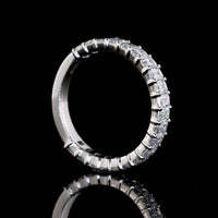 Platinum North-South 3/4 Eternity Band with 21 Emerald Cut Lab Diamonds - 1.49 Carats Total Weight, E-F Color, VS1 Clarity - Covaloro Fine Jewelry
