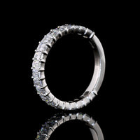 Platinum North-South 3/4 Eternity Band with 21 Emerald Cut Lab Diamonds - 1.49 Carats Total Weight, E-F Color, VS1 Clarity - Covaloro Fine Jewelry