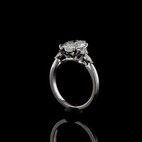 Platinum North-South Marquise Cut Lab Diamond Ring with Marquise and Round Accent Stones - 3.22 Carat Center, 6.94 Carat Total Diamond Weight - Covaloro Fine Jewelry