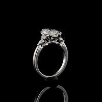 Platinum North-South Marquise Cut Lab Diamond Ring with Marquise and Round Accent Stones - 3.22 Carat Center, 6.94 Carat Total Diamond Weight - Covaloro Fine Jewelry