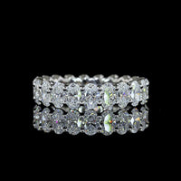 Platinum Oval Cut Lab Diamond Eternity Band - 21 Stones, 3.51 Carat Total Weight, E-F Color VS Clarity - Covaloro Fine Jewelry