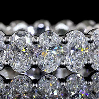 Platinum Oval Cut Lab Diamond Eternity Band - 21 Stones, 3.51 Carat Total Weight, E-F Color VS Clarity - Covaloro Fine Jewelry