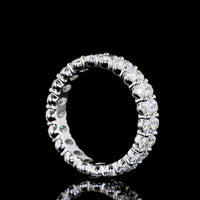 Platinum Oval Cut Lab Diamond Eternity Band - 21 Stones, 3.51 Carat Total Weight, E-F Color VS Clarity - Covaloro Fine Jewelry