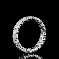Platinum Oval Cut Lab Diamond Eternity Band - 21 Stones, 3.51 Carat Total Weight, E-F Color VS Clarity - Covaloro Fine Jewelry