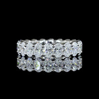 Platinum Oval Cut Lab Diamond Eternity Band - 5.94 Carat Total Weight, 40 Stones E-F VS - Covaloro Fine Jewelry