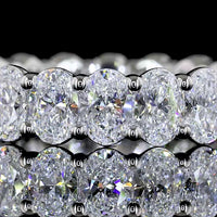 Platinum Oval Cut Lab Diamond Eternity Band - 5.94 Carat Total Weight, 40 Stones E-F VS - Covaloro Fine Jewelry