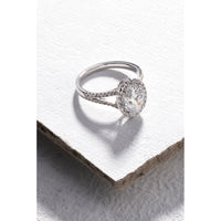 Platinum Oval Cut Lab Diamond Halo Ring with Split Shank - 1.61 Carat Center (2.09 Carat Total Weight) E-F VS1/VS2 - Covaloro Fine Jewelry