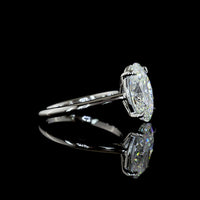 Platinum Oval Cut Solitaire Engagement Ring with 3.56 Carat E-F Color VVS2 Clarity Lab Diamond - IGI Certified - Covaloro Fine Jewelry