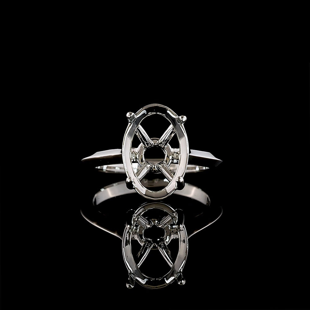 Platinum Oval Cut Solitaire Ring with IGI Certified 3.04 Carat Lab-Grown Diamond - E-F Color, VVS1 Clarity - Covaloro Fine Jewelry