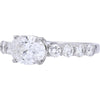 Platinum Oval Diamond Engagement Ring - 1.53 Carat Total Diamond Weight