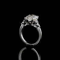 Platinum Pear Shape Engagement Ring with 4.51 Carats Lab Grown F VS1 Center Diamond and Marquise & Round Diamond Accents - 4.75 Carats Total Diamond Weight - Covaloro Fine Jewelry