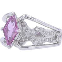 Platinum Pink Sapphire and Diamond Platinum Ring - 1.447 Carats