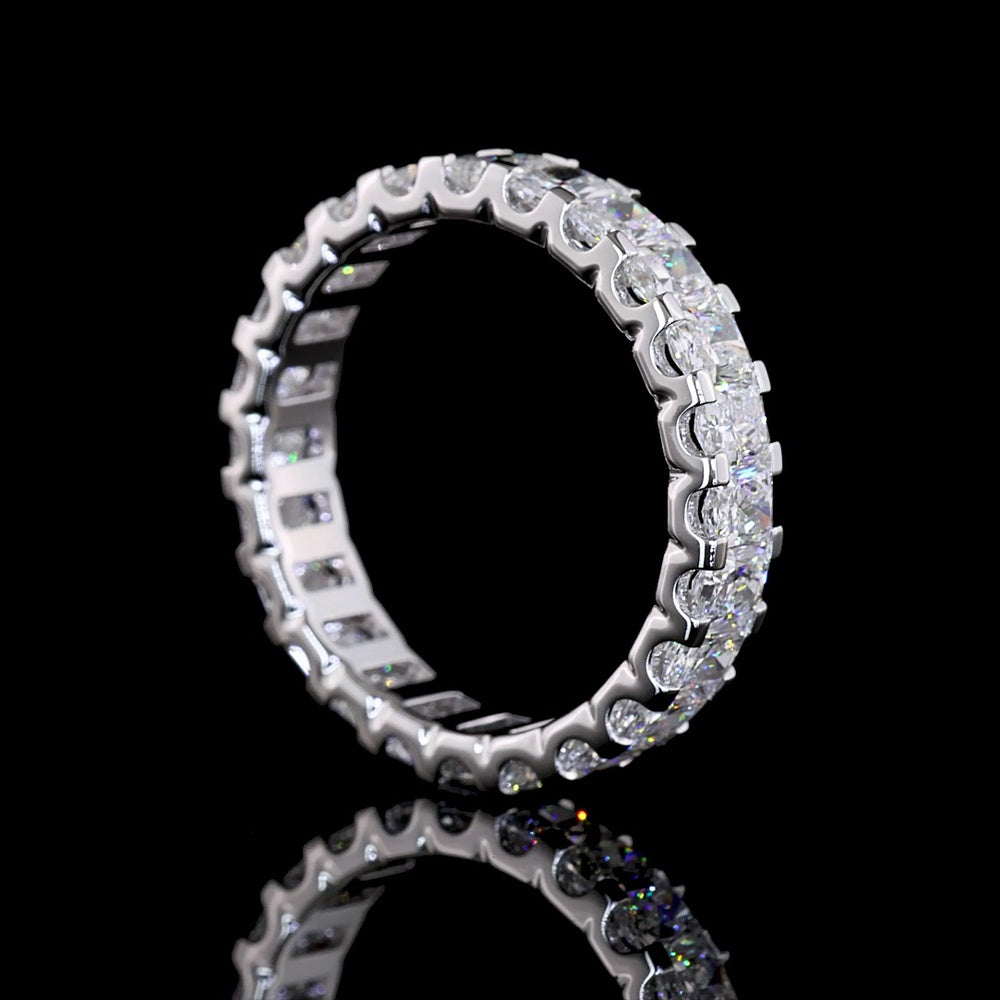 Platinum Radiant Cut Lab Diamond Eternity Band - 2.57 Carat Total Weight, U-Prong Setting, E-F VS1 Clarity - Covaloro Fine Jewelry