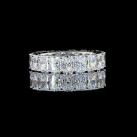 Platinum Radiant Cut Lab Diamond Eternity Band with Prong Set E-F VS Diamonds - 5.91 Carat Total Diamond Weight - Covaloro Fine Jewelry