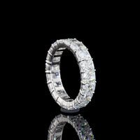 Platinum Radiant Cut Lab Diamond Eternity Band with Prong Set E-F VS Diamonds - 5.91 Carat Total Diamond Weight - Covaloro Fine Jewelry