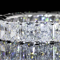 Platinum Radiant Cut Lab Diamond Eternity Band with Prong Set E-F VS Diamonds - 5.91 Carat Total Diamond Weight - Covaloro Fine Jewelry